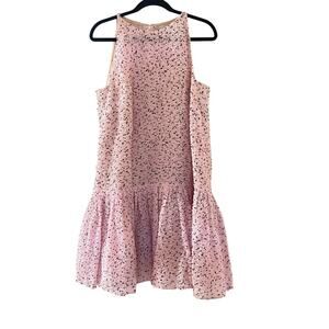 OSCAR DE LA RENTA Gathered fil coupé organza mini dress sz 12